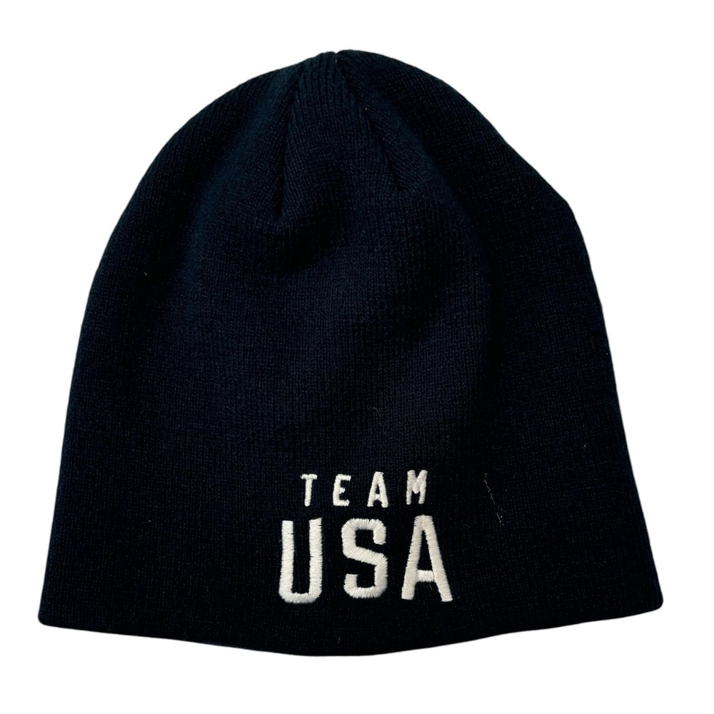 Navy Blue authentic Team USA Olympic skull beanie hat